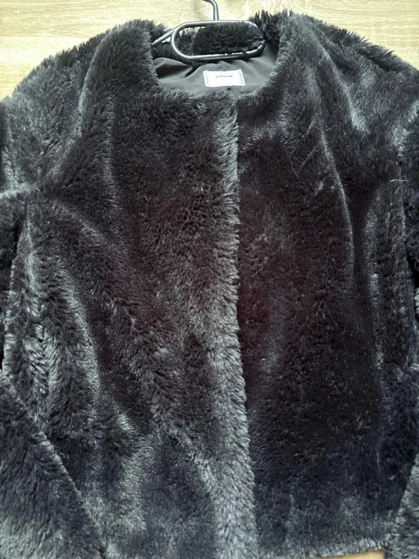 Veste de pele sintética preta macia tamanho S – photo 2